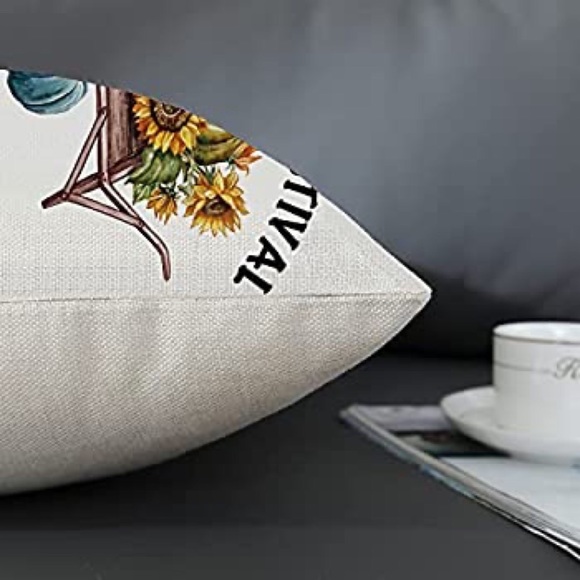 Fall Farmhouse Autumn Pillow Throw Case Covers Home Decor Set of 4 18” x 18” - Picture 3 of 7